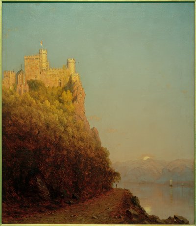 Burg Rheinstein / Painting by Sanford Robinson Gifford by Sanford Robinson Gifford